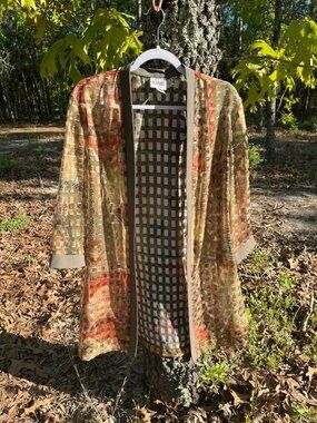 Vintage R&M Richards by Karen Kwong 1990's Long Sleeve Square See-Through Duster